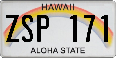 HI license plate ZSP171