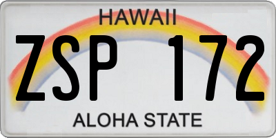 HI license plate ZSP172