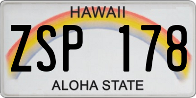 HI license plate ZSP178