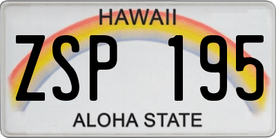 HI license plate ZSP195