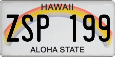 HI license plate ZSP199