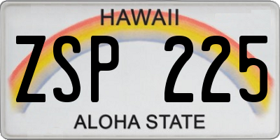 HI license plate ZSP225