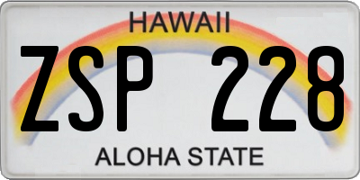 HI license plate ZSP228