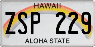 HI license plate ZSP229