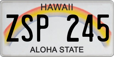 HI license plate ZSP245