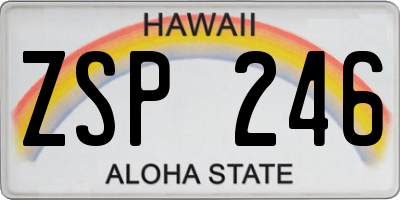 HI license plate ZSP246