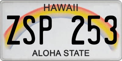 HI license plate ZSP253