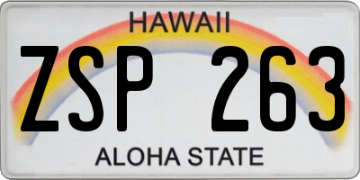 HI license plate ZSP263