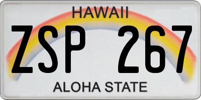 HI license plate ZSP267