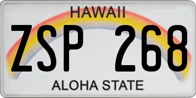 HI license plate ZSP268