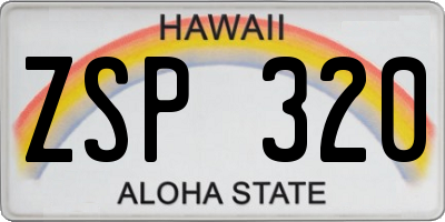 HI license plate ZSP320
