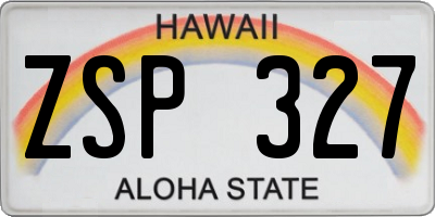 HI license plate ZSP327