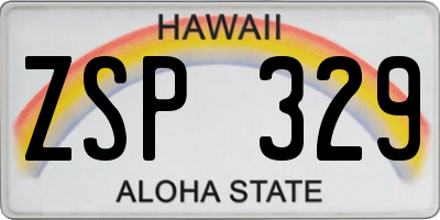 HI license plate ZSP329