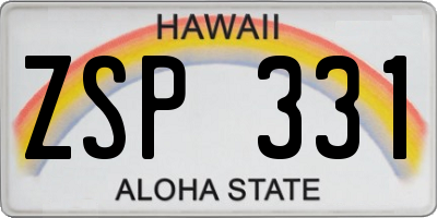 HI license plate ZSP331
