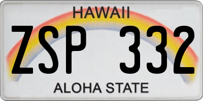 HI license plate ZSP332