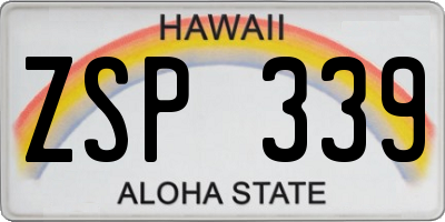 HI license plate ZSP339