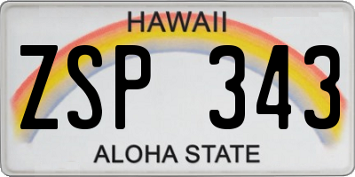 HI license plate ZSP343