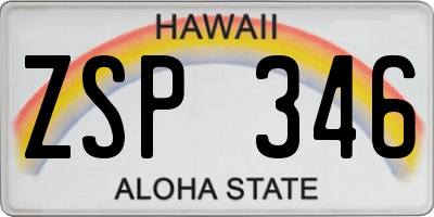 HI license plate ZSP346