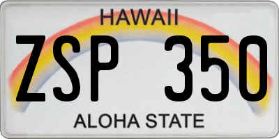 HI license plate ZSP350