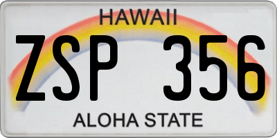 HI license plate ZSP356