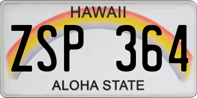 HI license plate ZSP364