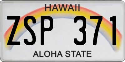 HI license plate ZSP371