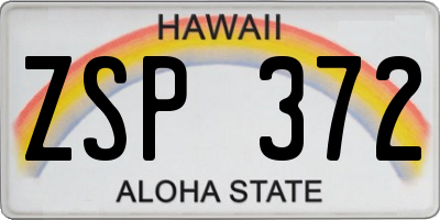 HI license plate ZSP372