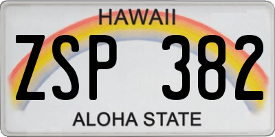 HI license plate ZSP382