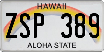 HI license plate ZSP389