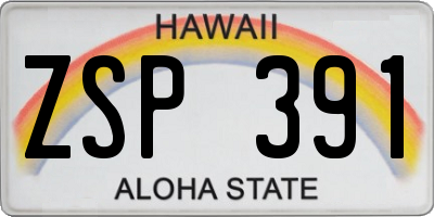 HI license plate ZSP391