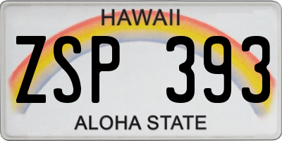 HI license plate ZSP393