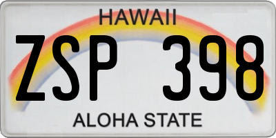 HI license plate ZSP398