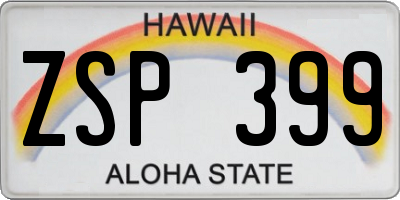 HI license plate ZSP399