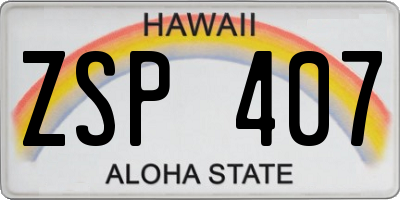 HI license plate ZSP407