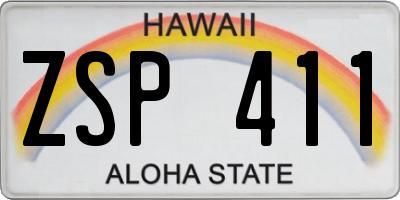 HI license plate ZSP411