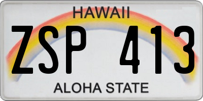 HI license plate ZSP413