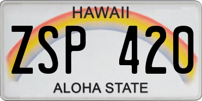 HI license plate ZSP420