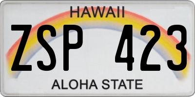 HI license plate ZSP423