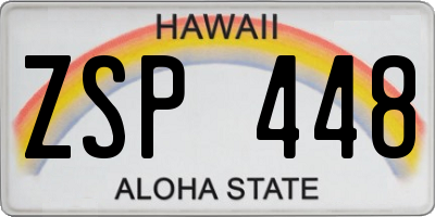 HI license plate ZSP448