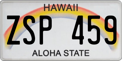 HI license plate ZSP459