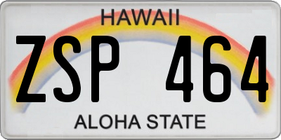 HI license plate ZSP464