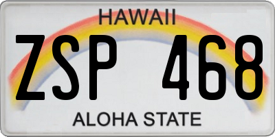 HI license plate ZSP468