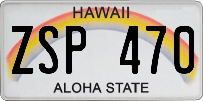 HI license plate ZSP470