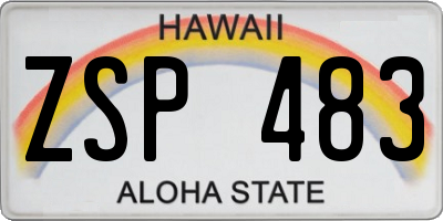 HI license plate ZSP483