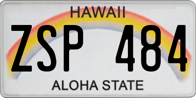 HI license plate ZSP484