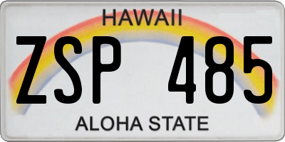 HI license plate ZSP485