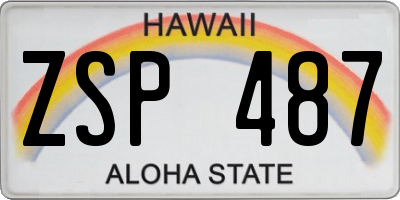 HI license plate ZSP487