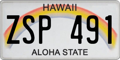 HI license plate ZSP491
