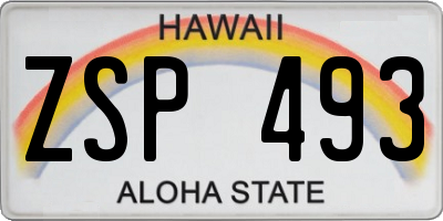 HI license plate ZSP493