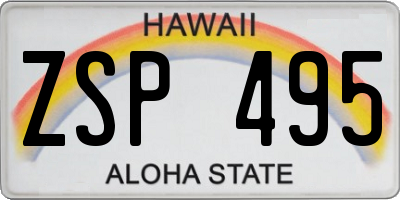 HI license plate ZSP495